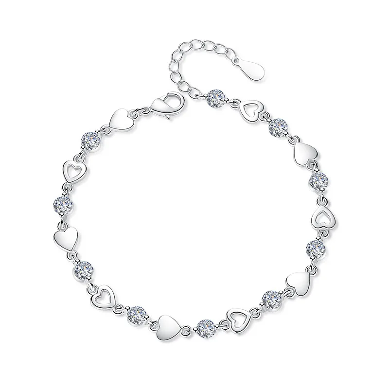 

2019 New arrive fashion Silver-color Handwear Care Bracelet for Lady Korean Zircon Crystal Bracelet jewelry D256