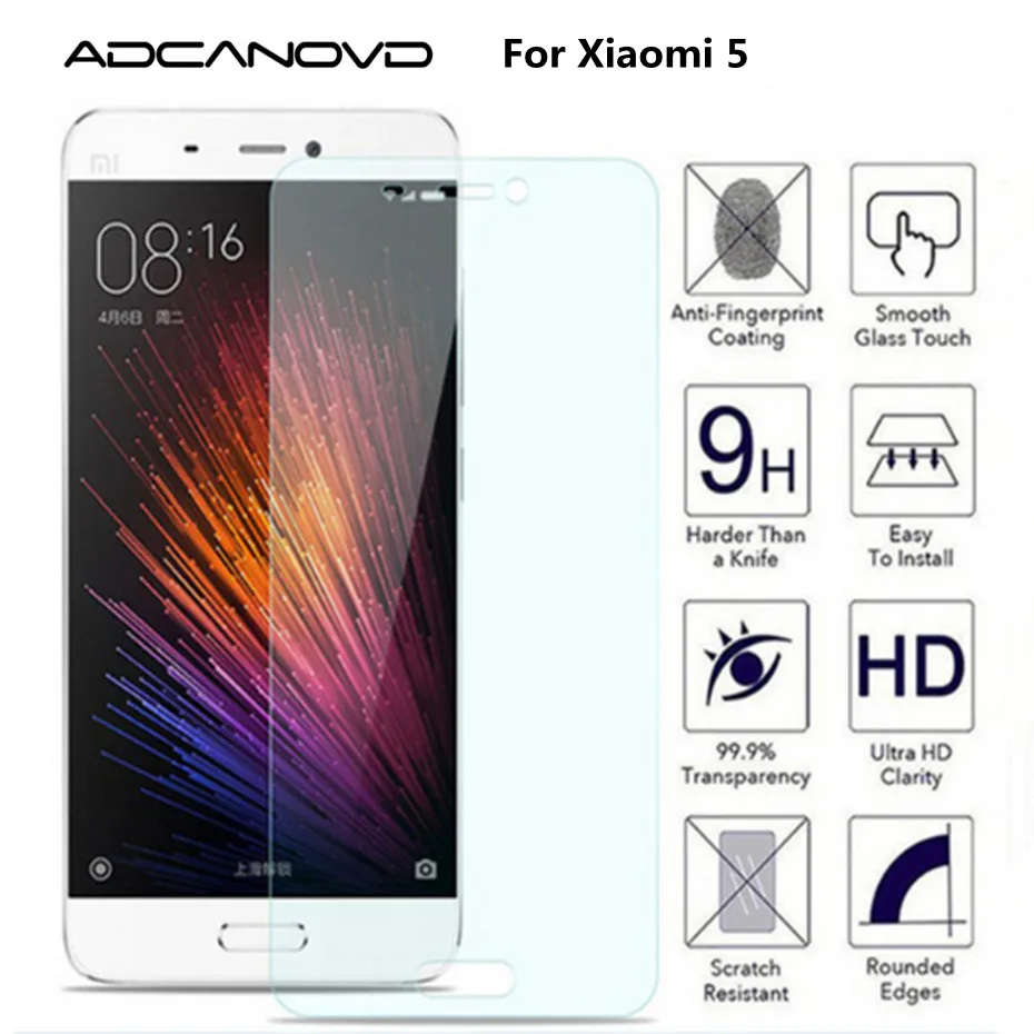 Закаленное стекло Adcanovd для Xiaomi 5 Защитная пленка Xiaomi5 Libra M5 Mi-5 экрана pelicula de vidr |