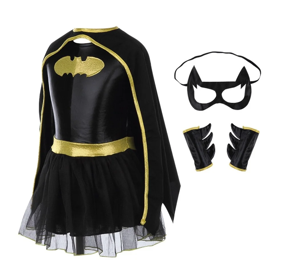 Cocuk Kiz Batman Batgirl Suslu Elbise Super Kahraman Kostum Kiyafetler Komik Cosplay Kiz Kostumleri Aliexpress