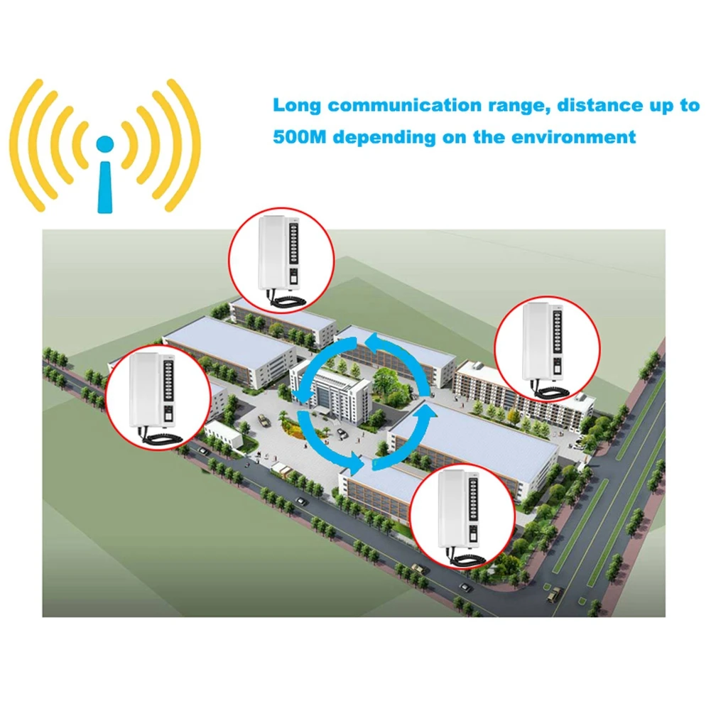 Телефонная связь 433 МГц Беспроводная система внутренней связи безопасная Переговорная Выдвижная гарнитура для складского офиса