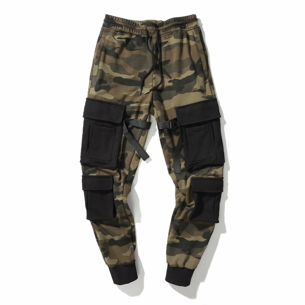 black cargo pants with ribbon pockets