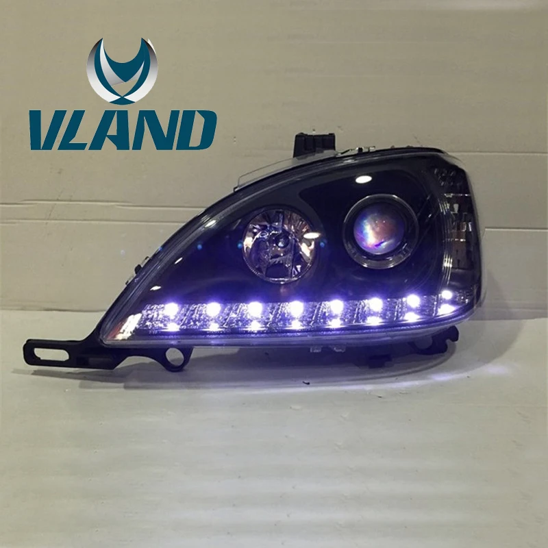 VLAND Factory для фары для W163 ML320 280 350 светодиодный налобный светильник DRL H7 ксеноновая лампа Plug And Play дизайн+ Wterproof головной светильник