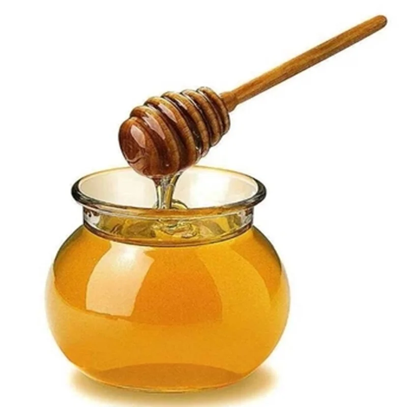 Hot sale Mini Wooden Honey Spoon + Honey Jar Long Handle Mixing Stick