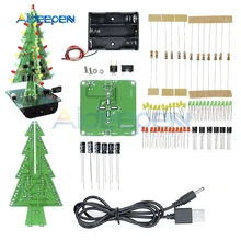 Трехмерный 3D Рождественская елка светодиодный DIY комплект светодиодный флэш-схема Комплект Электронный набор для развлечения красный/зеленый/желтый праздничное украшение