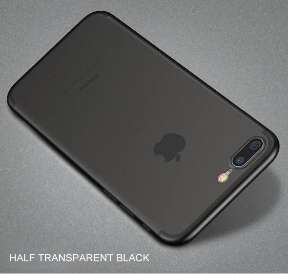 Ультратонкий защитный чехол для iPhone 7, 6, 6s Plus, 8, тонкий матовый чехол, чехол s для iPhone X, 7, 8 Plus, 6, 6s, чехол для телефона - Цвет: Transparent Black