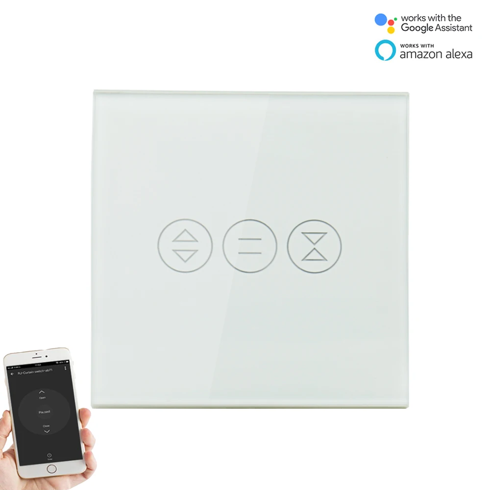 

EU Smart WiFi Curtain Switch for Electric Curtain Roller Shutter Blind motor Voice Control Google Home Alexa Tuya Smart Life