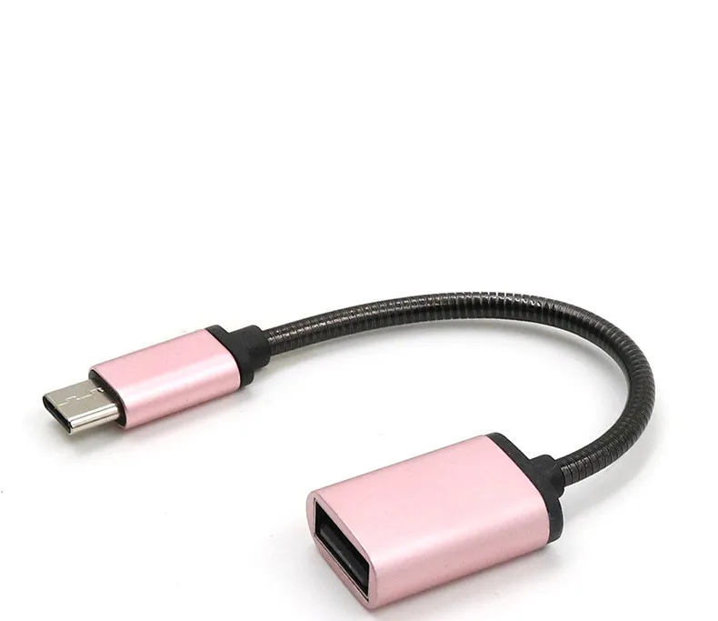 Металлический USB C 3,1 type C Мужской к USB OTG Кабель-адаптер для синхронизации данных Высокоскоростные сертифицированные аксессуары для мобильных телефонов - Цвет: Красный