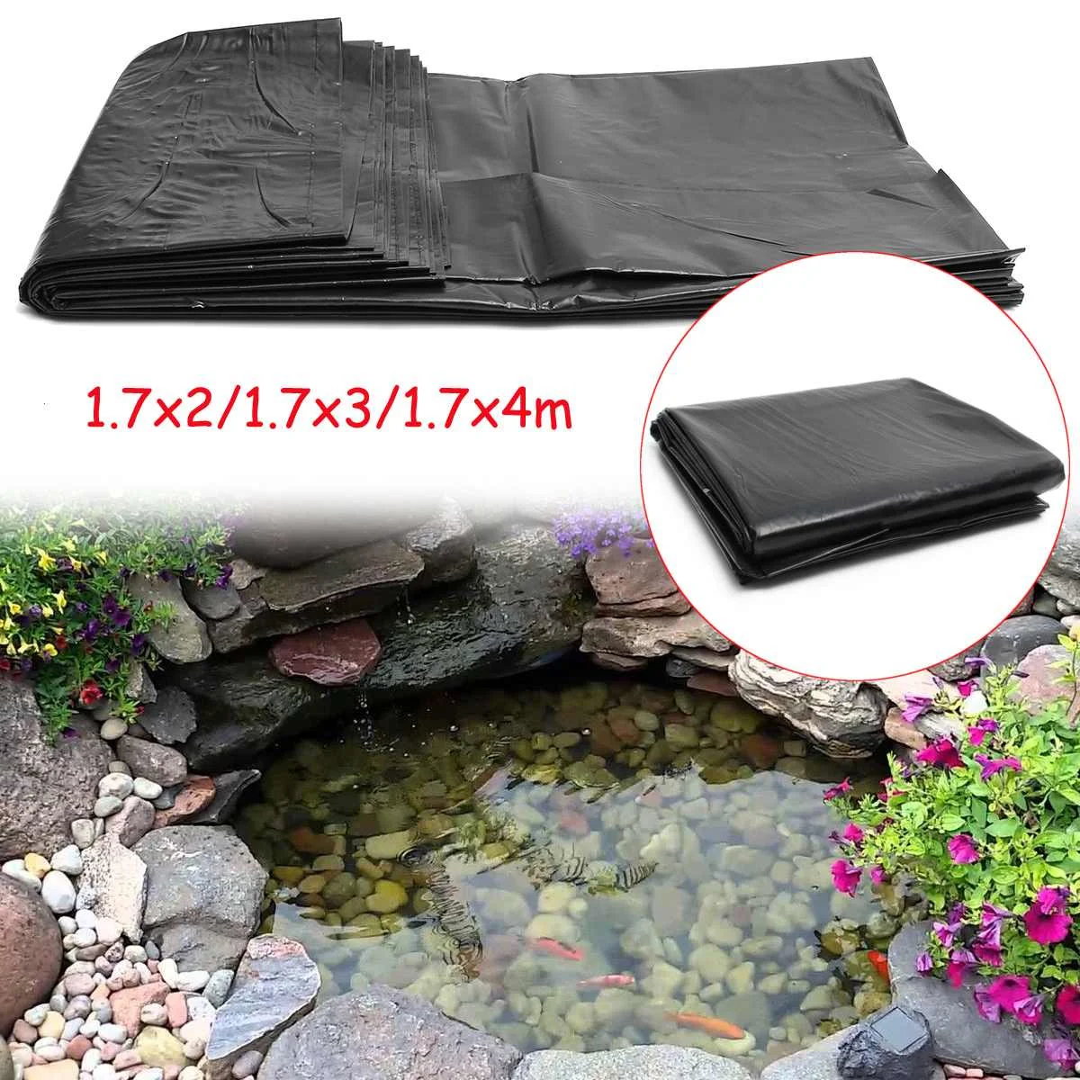 Details about   20x17Ft HDPE Durable Flexible Fish Pond Liner Pools Underlaymen Membrane Garden! 