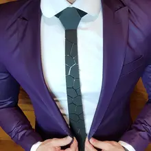 Матовый черный галстук с узором пейсли, тонкий металлический умный галстук, 7 цветов, набор носовых платков, Подарок на годовщину, стильные мужские свадебные шестигранные Галстуки