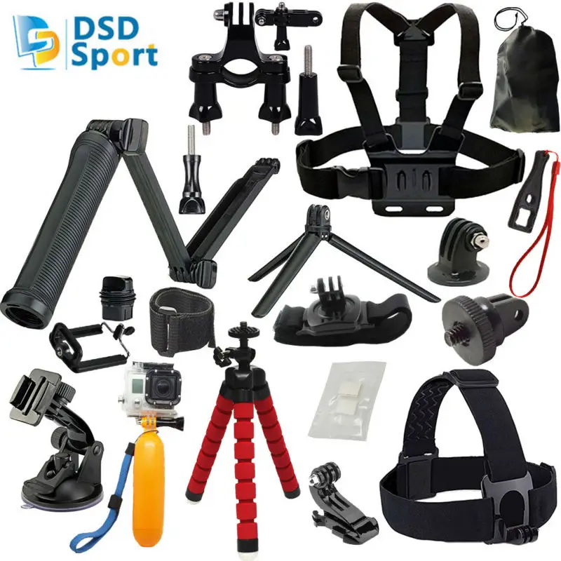 Buy Cheap SAQN for GoPro 3 Way pivot arm chest mount harness kit for gopro hero 5 4 3 2 session black sjcam sj4000 xiaomi yi 4k 08B