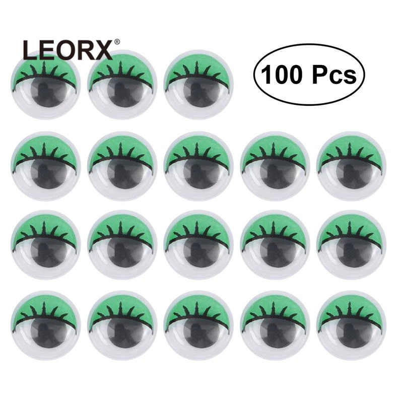100Pcs Vivid Safety Plastic Eyelashes Wiggly Wobbly Googly Eyes Movable