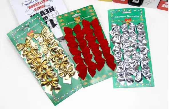 

3pcs Christmas tree decorations for home christmas bow Ornaments navidad decoraciones christmas tree bow kerst decoratie navidad