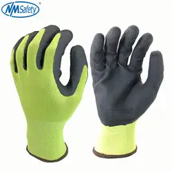 NMSafety рабочие перчатки Для мужчин или Для женщин полиэстер черный пенопласт латекс морщинка рабочая обувь защитные перчатки