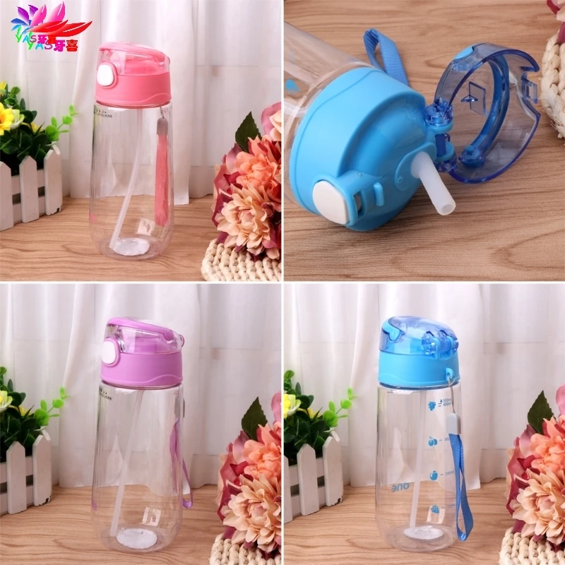 500ML Baby Kids Children Feeding Drinking Water Bottle Cup With Straw Portable