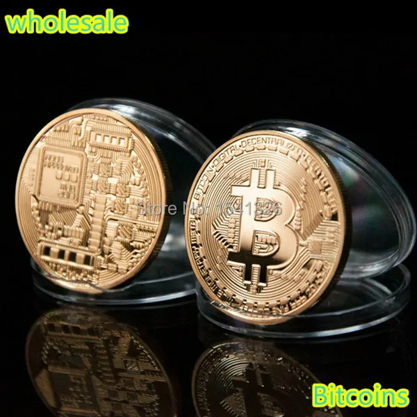 999 мелкая позолоченная битовая монета Биткоин + Одна тройская унция BTC DHL