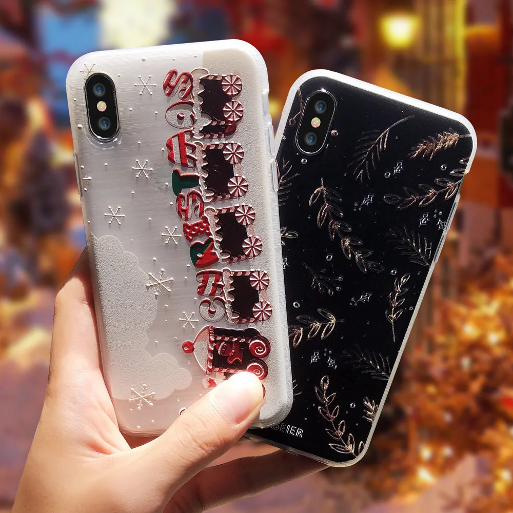 CASEIER девчушки чехол для телефона с рождественским рисунком на айфон 7 XR XS Max X 8 6 6S