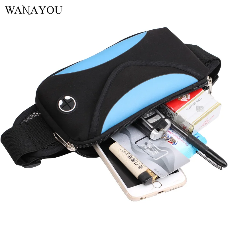 

WANAYOU Sport Runnning Waist Bag,Men Women Outdoor Sport Jogging Belt Hip Bag,Gym Fitness Running Belt Bag For Mobile Phone