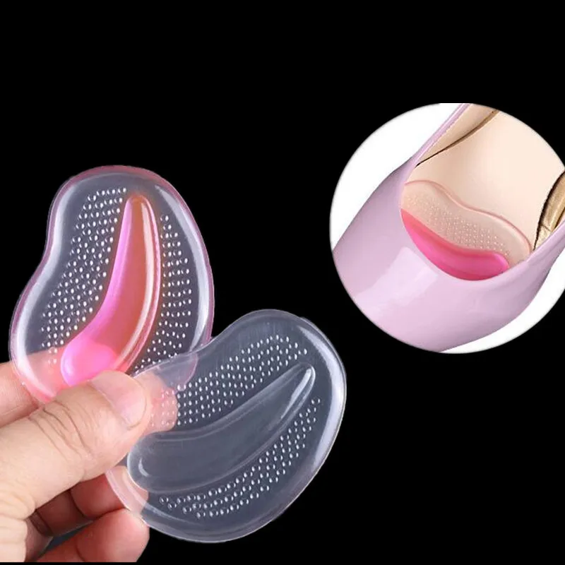 1pair Hight  Heel Forefoot Pads Fashion Women Girl Shoe Insoles Massager Silicone Anti-Slip Pain Relief Shoes Inserts