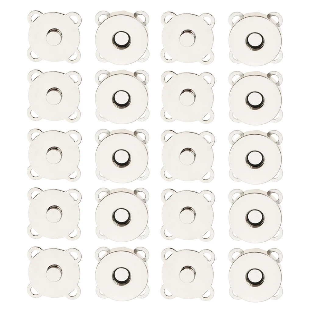 10 Sets Magnetic Bag Clasp Metal Button Great for Closure Purse Handbag Clothes Sewing Craft DIY Accessories