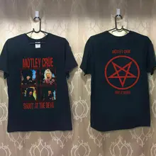 Редкая! С надписью Mötley Crüe кричать на дьявола 1983-футболка Размеры Топ США S-3XL Для мужчин бренд печатных футболка из хлопка