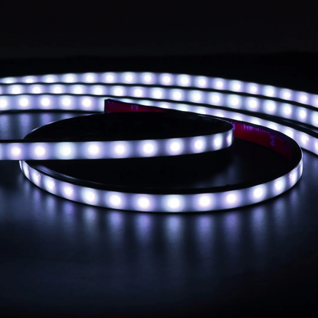 

For Car DIY Decoration 4pcs RGB Multi-Colors LED Strip DC 12V 5050 Super Bright Neon Light System Kit 15 Colors Flashing Mayitr