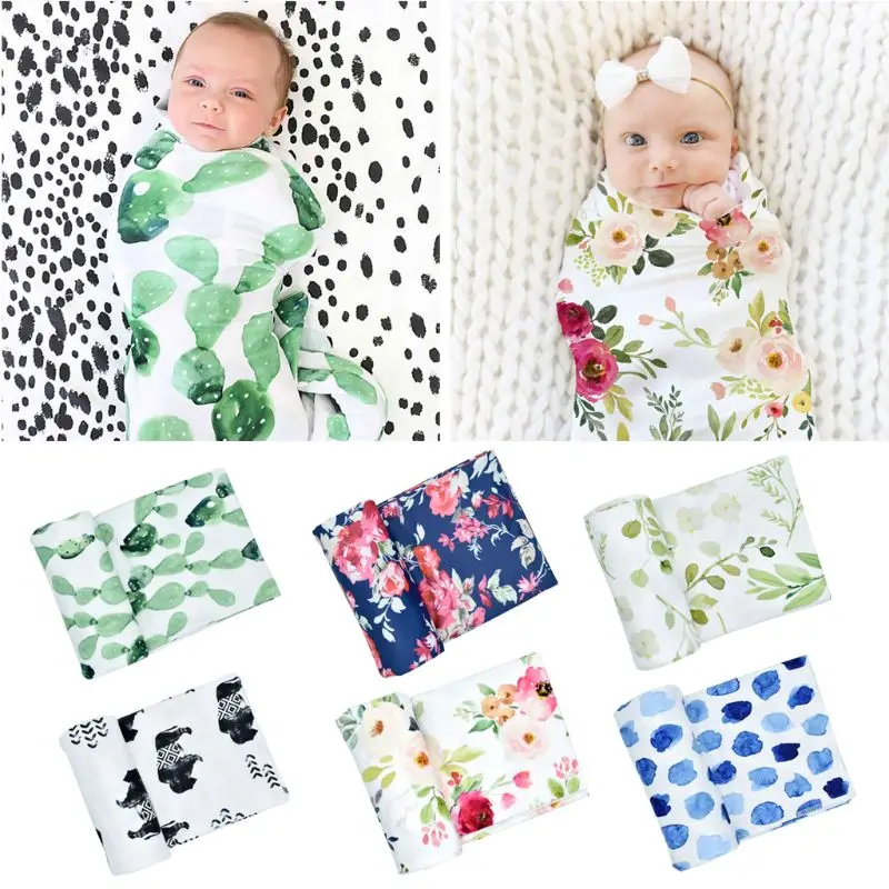 floral muslin swaddle blanket