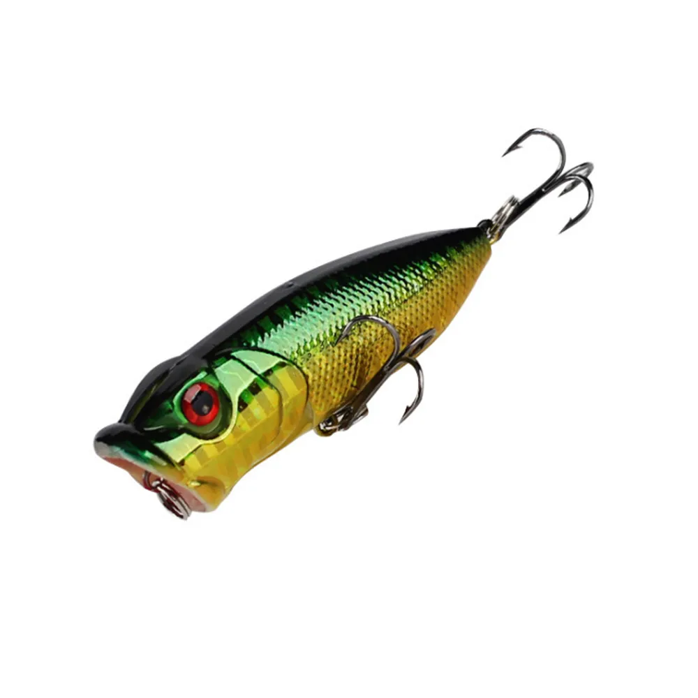 

1 шт. 3D глаза Лазерная рыболовные приманки 7 см 12g 6 # крючки Pesca Рыбная ловля Жесткий для доставки прикорма и оснастки похожая на настоящую Поппер приманка воблер Isca, искусственный Swimbait
