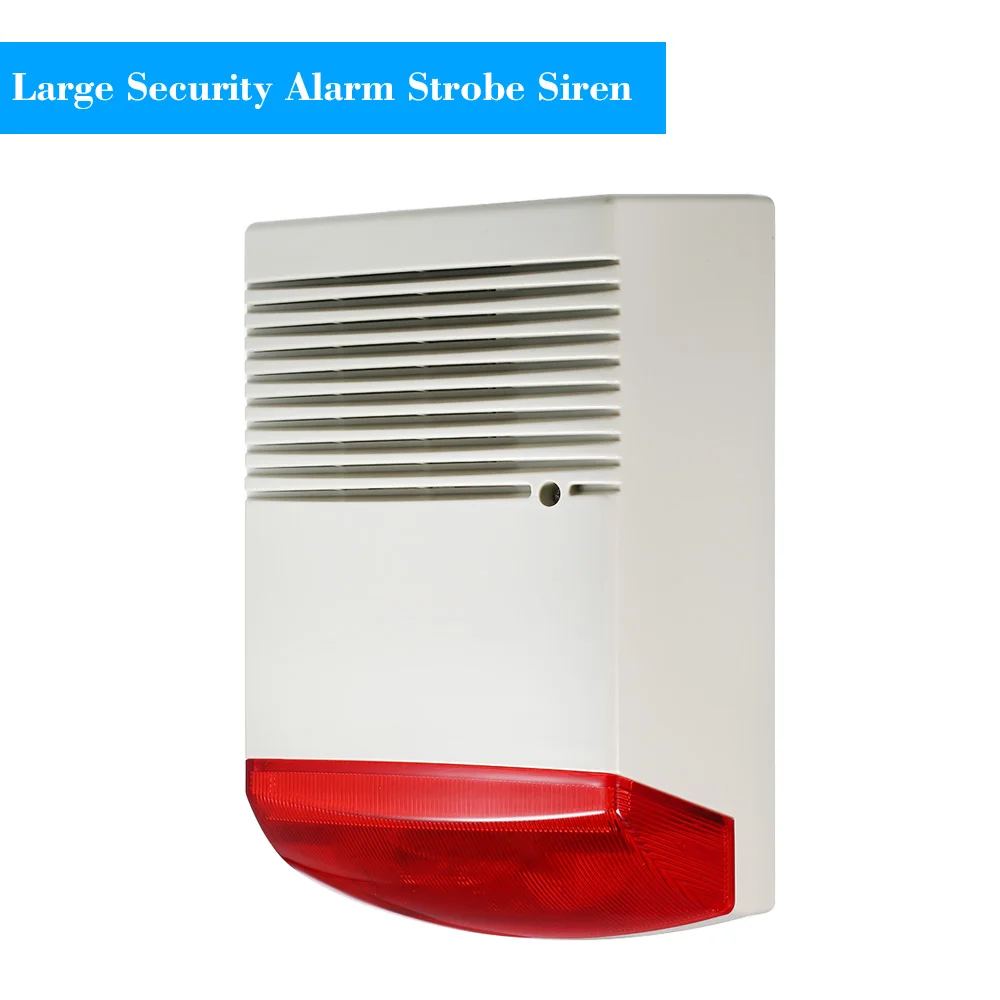 

Horn 120dB Alarm Sound Speaker Wired Strobe Siren Sound Light Alarm Red Flashlight Waterproof for Intrusion Safety Fire Alarm