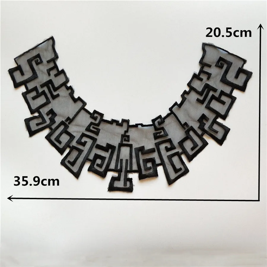 Передняя/задняя Тюлевая сетчатая кружевная ткань Швейное Ремесло кружевной воротник костюм с аппликацией вышитый кружевной вырез DIY аксессуары для одежды