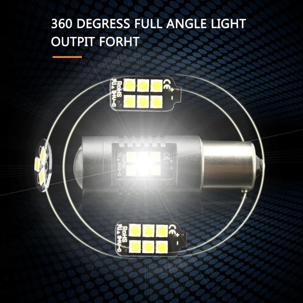 2 шт. PY21W светодиодный 1156 BAU15S светодиодный лампы Автомобильные фары 1200Lm сигнал поворота фара LED фонарь стоп-сигнала 3030 светодиодный s 12 V Белого красного и желтого цвета для автомобильных фар