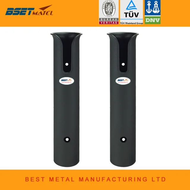 Best Offers 2X Black ABS Plastic Fishing Rod Bracket Holder Lightweight Fishing Rod Spinning Accessories Durable Pole Tube Mount Socket Rack