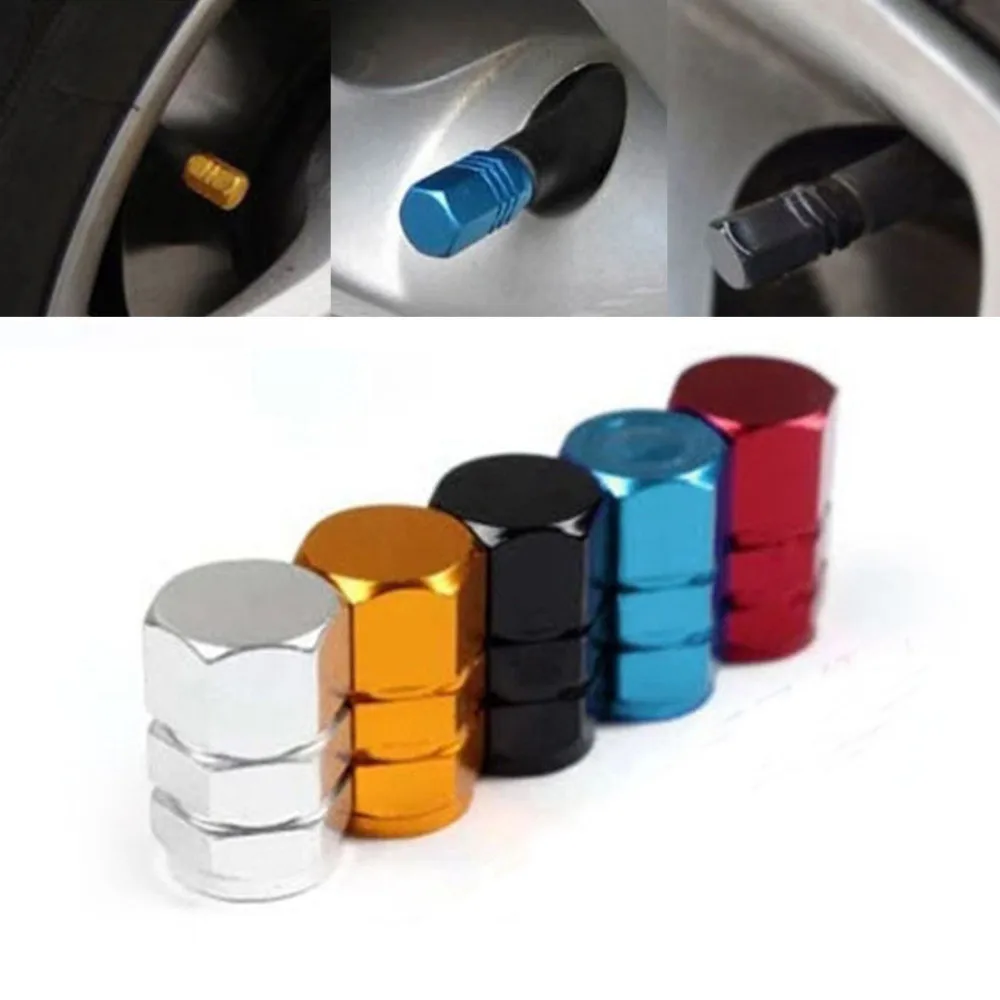 

Hot Selling New 4pcs/ pack 9mm Theftproof Aluminum Car Wheel Tires Valves Tyre Stem Air Caps Airtight Cover Prevent dirt water