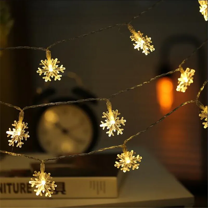

7.5M 50led Fairy String Lights Copper Wire Snow Flakes Waterproof Christmas Holiday Romantic Party Home Wedding decoration light