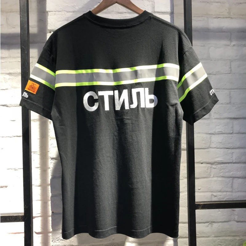 

2019 New Heron Preston 3M Reflective Strip webbing T-Shirts CTNNB Letter Embroidery T-Shirt Multicolor Loose Summer Cotton Tees