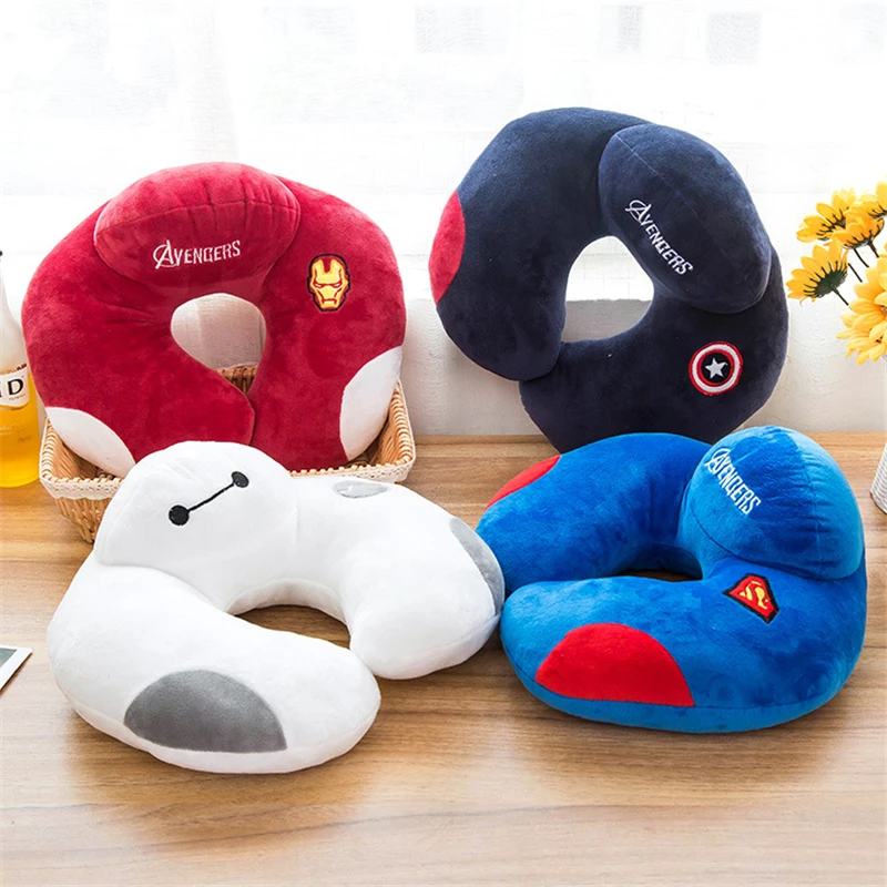 

1 Piece Cartoon U-Shaped Pillow Travel Pillow Head Rest Neck Pillows Multi-color Velvet Soft Camping Trip Desk Sleeping Pillows