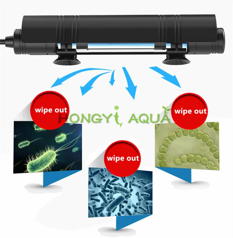 Аквариумная ультрафиолетовая бактерицидная лампа для аквариума, ультрафиолетовая лампа для рыбного пруда, чистая вода, погружная лампа для стерилизации, аквариумная лампа для дезинфекции