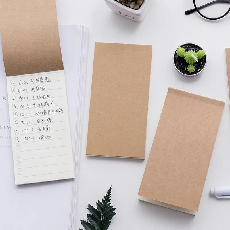 

1pc Pocket Kraft Paper Memo Pad Notepad Office Stationery Scrapbooking Memo Notes Writing For To Do List Tear Checklist Note Pad