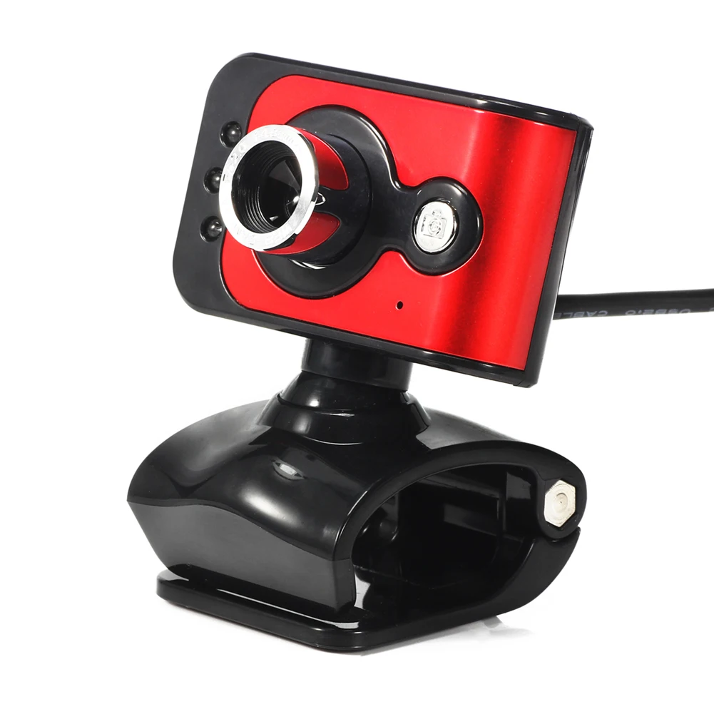 20 мегапиксель, USB 2,0 HD веб-Камера 3 светодиодный камера Встроенный микрофон Фокус регулируемый угол красный