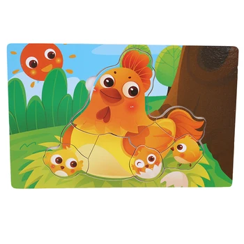 

Wooden animal jigsaw puzzle early education baby education enlightenment toy gives children the best holiday gift