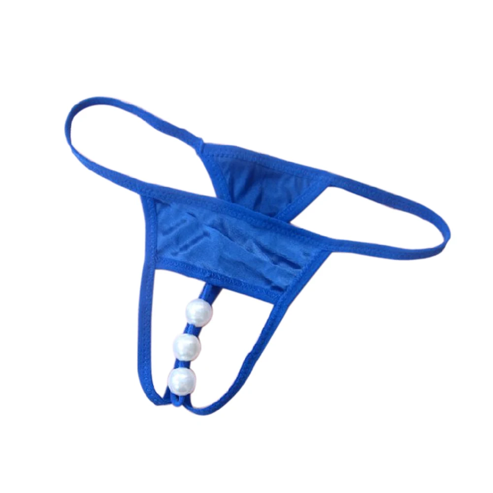 

Women Sexy Faux Pearl Panty G-String Underwear Sleepwear Briefs Crotchless