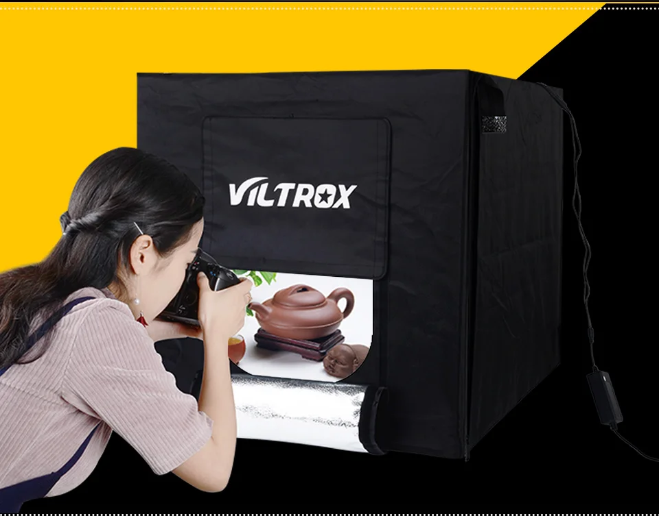 Viltrox 60*60cm LED Light Tent Soft Box Photo Studio Softbox +AC Adapter +Backgrounds for Phone Cam