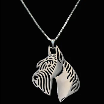 

Romantic Gold Silver Color Giant Schnauzer (cropped ears) Pendant Necklace Hunger Games Necklace Women Best Friend Choker