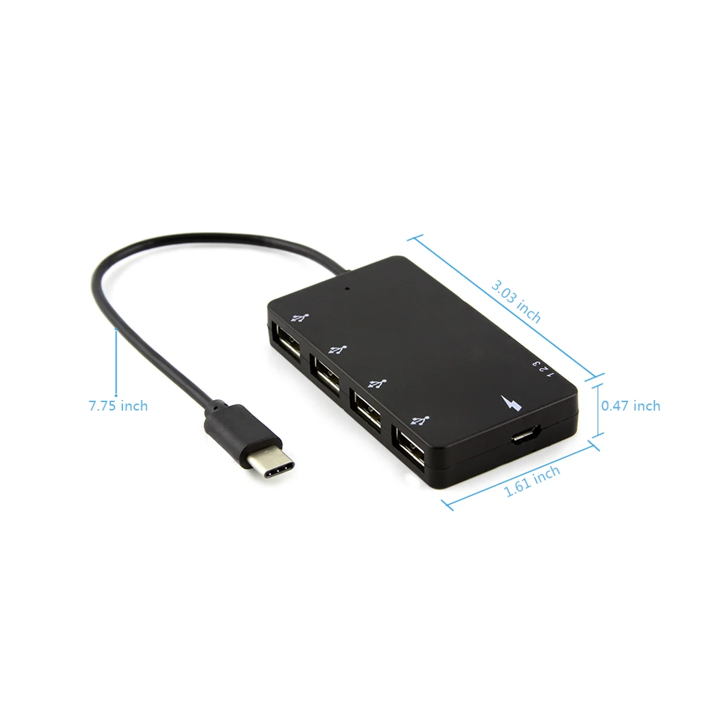 CHYI USB C Hub для 2 0 Micro порт зарядки 4 порта USB2.0 разветвитель адаптер Type OTG Macbook Pro
