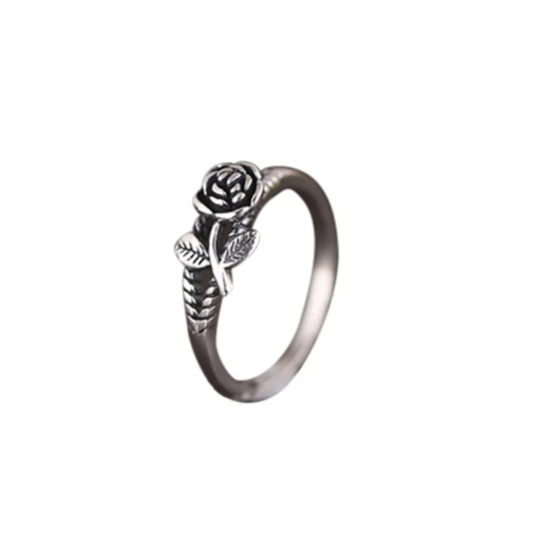 

New Fashion Copper Midi Finger Ring Boho Punk Jewelry Vintage Knuckle Rings for Women Wedding Bands Retro 3D Rose Rings