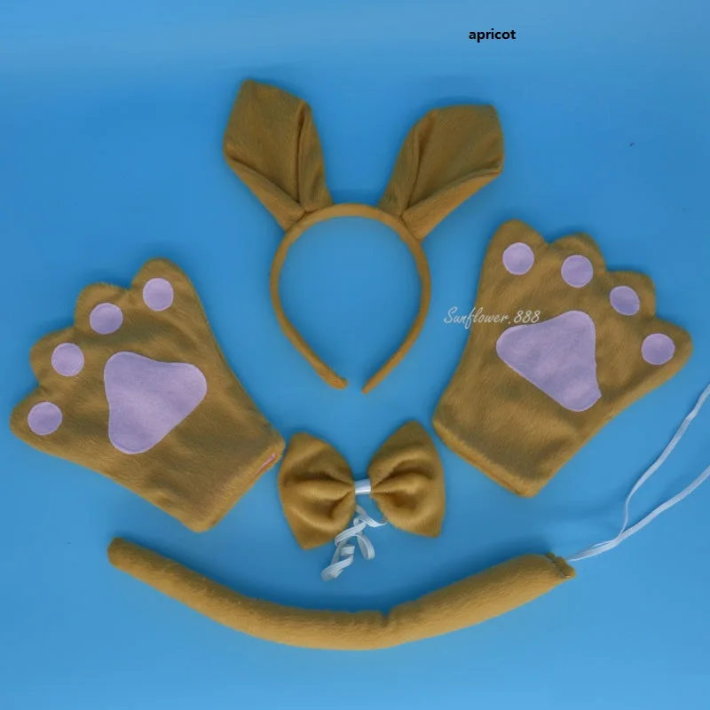 Kids Boy Girl Adult Kangaroos Cosplay Headband Tie Tail Paw Set Animal Costume Cosplay Halloween Christmas Kids Boy Girl Adult Kangaroos Cosplay Headband Tie Tail Paw Set Animal Costume Cosplay Halloween Christmas