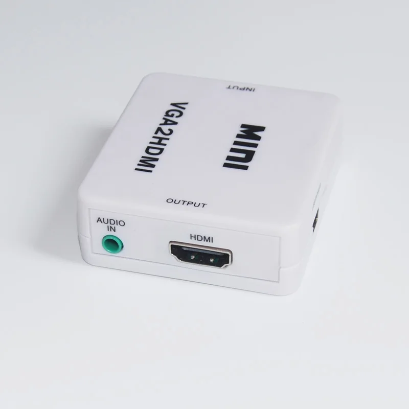  Mini Hd 1080P Audio Vga a Hdmi Hd Hdtv Video Converter Box Adattatore con Il Cavo Hdmi per Pc Del C