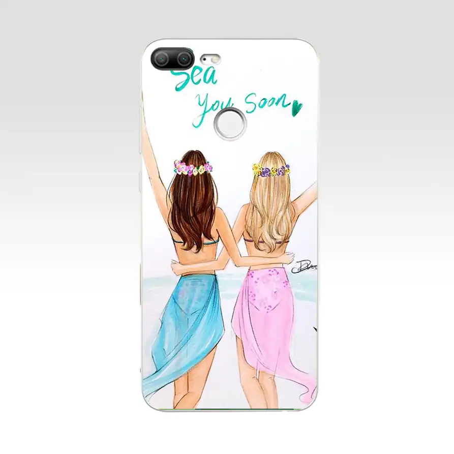 263h Girls Brunette Blonde Best Friends Bff Matching Soft Silicone Tpu Cover Phone Case For Huawei Honor 9 Lite 10 P 9 10 Lite