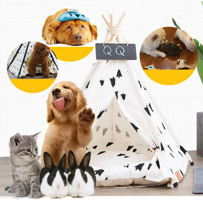  JORMEL Pet Tent Dog Bed Cat Toy House Portable Washable Pet Teepee Stripe Pattern Fashion 2019 Cont
