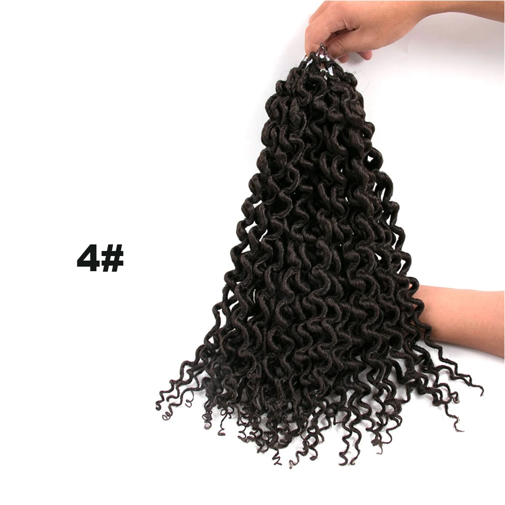 Feibin глубокий Locs плетение, косички, искусственные локоны в стиле Crochet вьющиеся уложенные пряди волос косы для наращивания волос 24 корня/пакет 22 дюйма