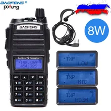 2019 Baofeng UV-82 плюс 8 W 10 км Long Range мощная рация Портативный CB vhf/uhf с подкладкой радио Амадор 8 Вт UV82 плюс